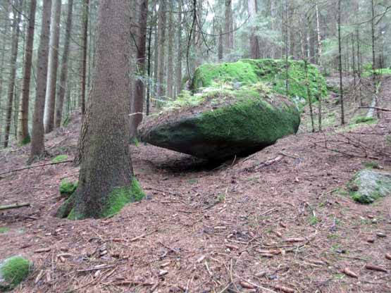 Markante Felsen auch oben im Wald